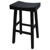 Boxed Antique Black Saddle Bar Stool RRP £85 (15671) (Public Viewing and Appraisals Available)
