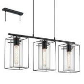 Boxed Eglo Vintage Loncino Triple Bar Ceiling Light RRP £185 (10060) (Public Viewing and