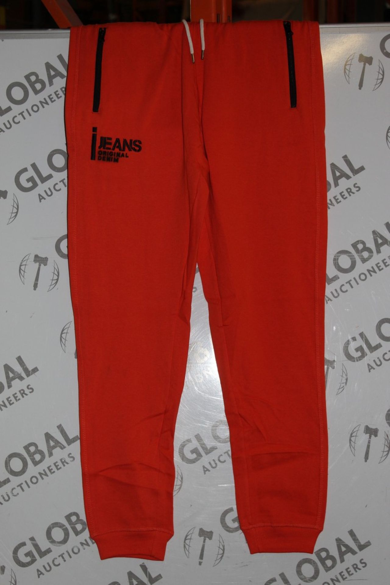 Lot to Contain 16 Brand New Pairs of Ijeans Original Denim Orange Zip Pocket Trousers in Assorted