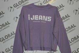 Lot to Contain 34 Brand New Ijeans Original Denim Lilac Ladies Crop Top Jumpers RRP £11.99 Each