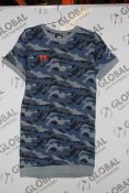 Lot to Contain 23 Boy Meets Girl Blue Camo Oversied T-Shirts RRP £15.99 Each Combined RRP £367.77