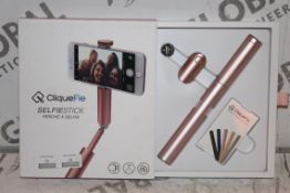 Boxed Cliquefie Rose Gold Selfie Stick RRP £55