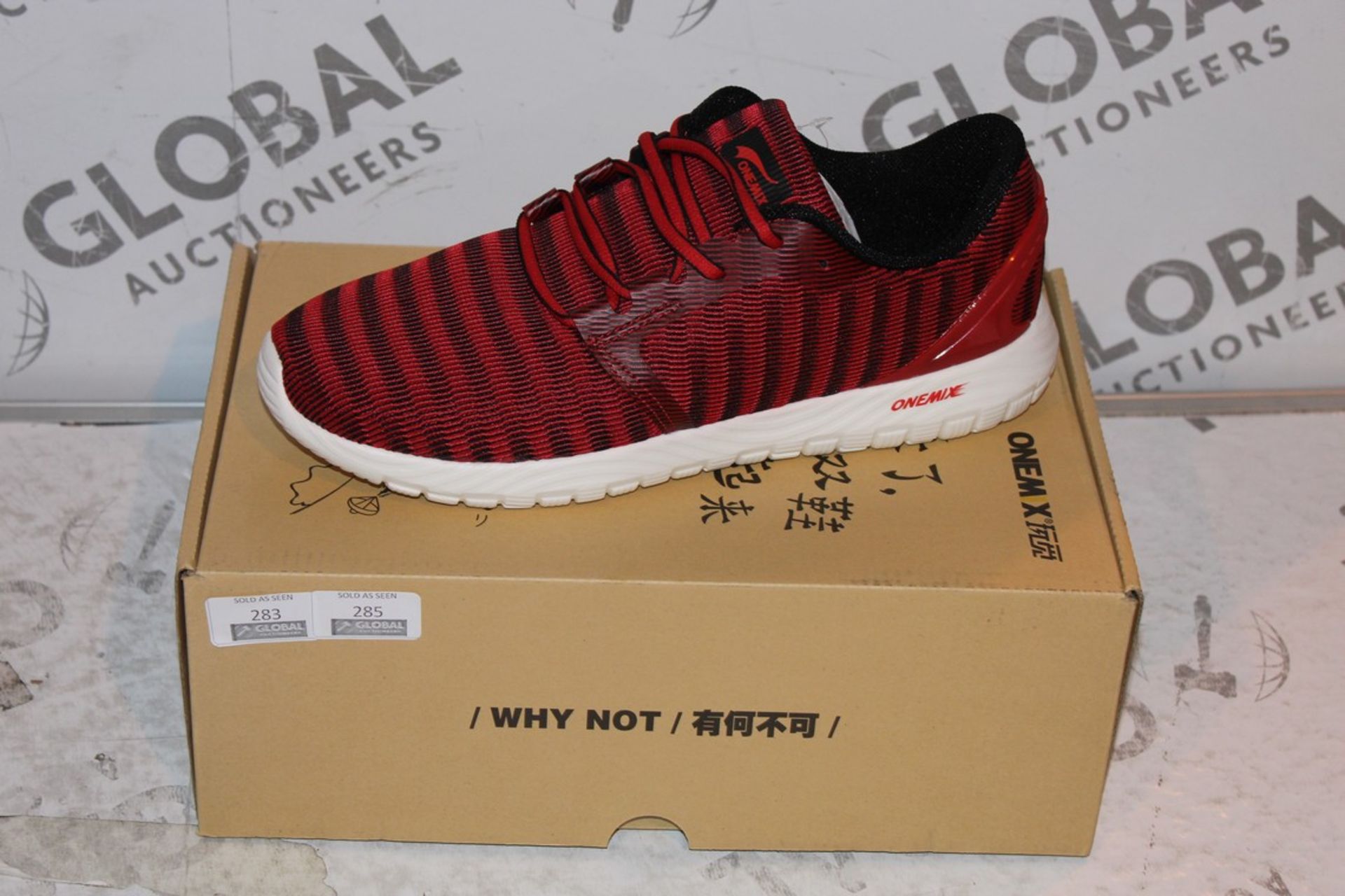 Boxed Brand New Pair of One Mix Size US10 EU44 Men's Red Trainers RRP £44.99