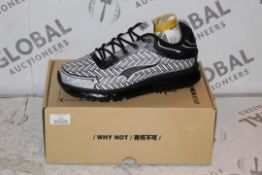 Boxed Pair of White and Black Detail Walk on Air One Mix Designer Trainer EU46