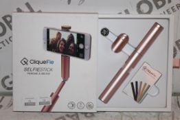 Boxed Cliquefie Rose Gold Selfie Stick RRP £55