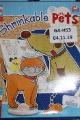 Lot to Contain 6 Kids Create Shrinkable Pets Craft Packs