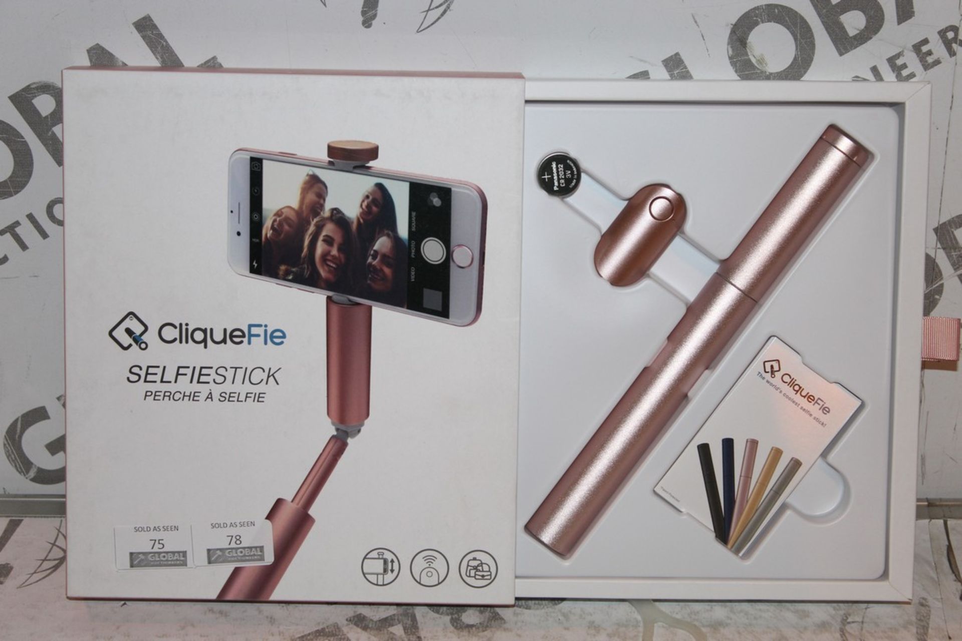 Boxed Cliquefie Rose Gold Selfie Stick RRP £55