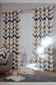 Lot to Contain 2 Assorted Pairs of Fusion Fully Lined Eyelet Headed Curtains and Fully Lined