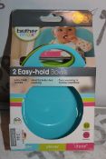 Lot to Contain 2 Boxed Twin Packs of Brother Macs Age 4 Months+ Clever Designed Easy Hold Bowls with