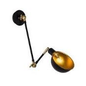 Boxed Anthony Halcroft Home Mania Black and Gold Single Wall Light RRP £115 (15097) (Public