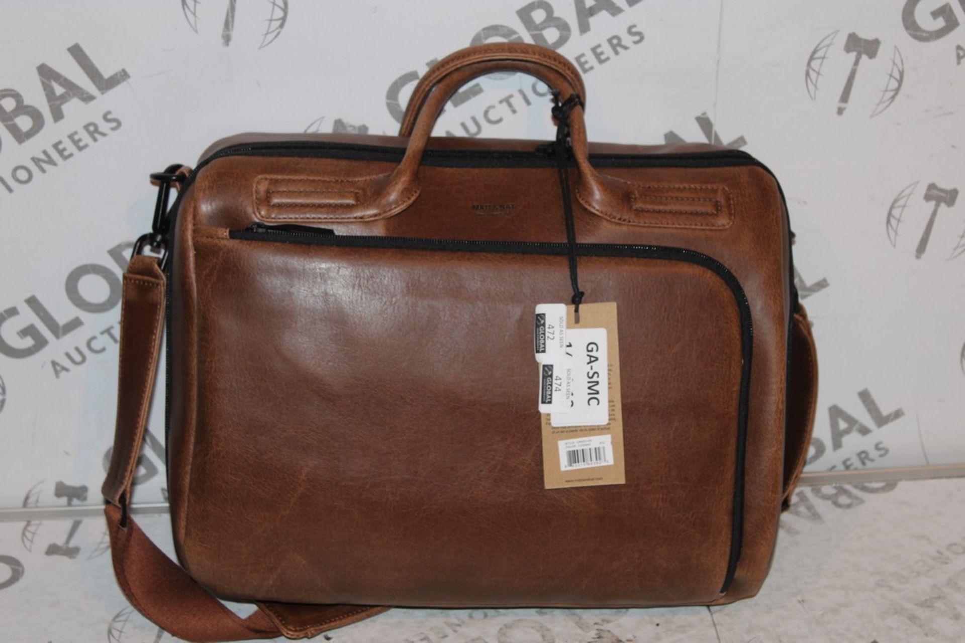 Brand New with Tags Mat and Nat Creed-VN Brown Leather Shoulder Laptop Bag RRP £50