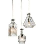 Boxed First Light Decanter Style Triple Ceiling Light RRP £150 (15097) (Public Viewing and