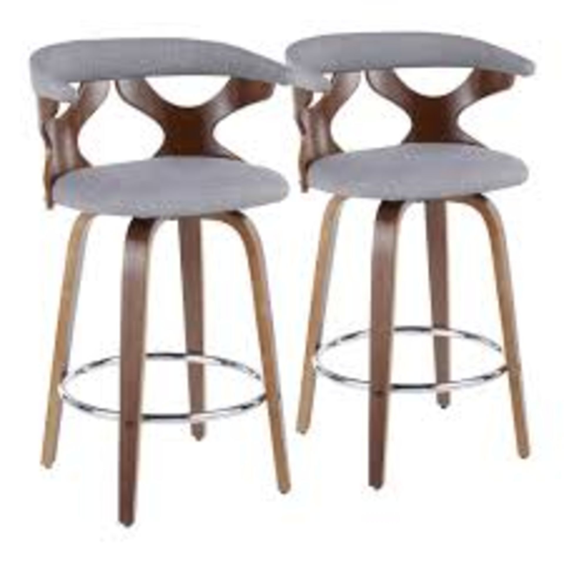 Lumee Source Chicago Turquoise and Walnut Designer Bar Stool RRP £125 (15031) (Public Viewing and
