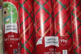 Box to Contain 30 Brand New Rolls of Perfect Christmas 12m Wrapping Paper Combined RRP £30 (Public