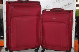 Assorted Antler Medium Sized and Large Red Soft Shell Suitcases RRP £180 Each (RET00226264)(