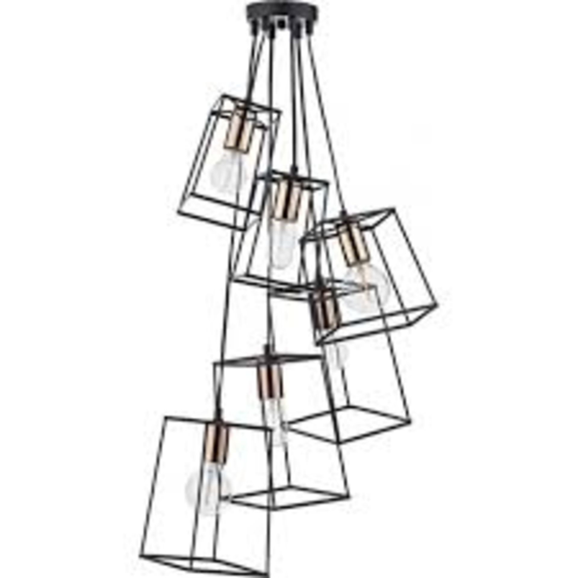Boxed Tower 6 Light Black Finish Cluster Light RRP £120 (15250) (Public Viewing and Appraisals