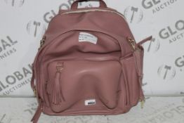 Skiphop Pink Leather Nursery Changing Bag RRP £100 (RET00458521) (Public Viewing and Appraisals