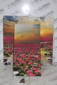 Sun Setting Beyond The Lazy River Tryptic Canvas Wall Art Picture RRP £60 (13820) (Public Viewing