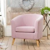 Boxed Fabric Pink Dongeno Tub Chair RRP £185 (Pallet No 16014)(Public Viewing and Appraisals