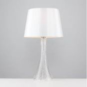 Glass Ribbed Granger Chrome Finish Table Lamps RRP £40 Each (15925) (Public Viewing and Appraisals