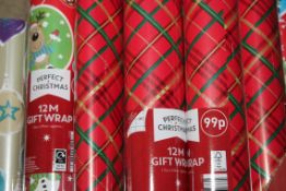 Box to Contain 30 Brand New Rolls of Perfect Christmas 12m Wrapping Paper Combined RRP £30 (Public