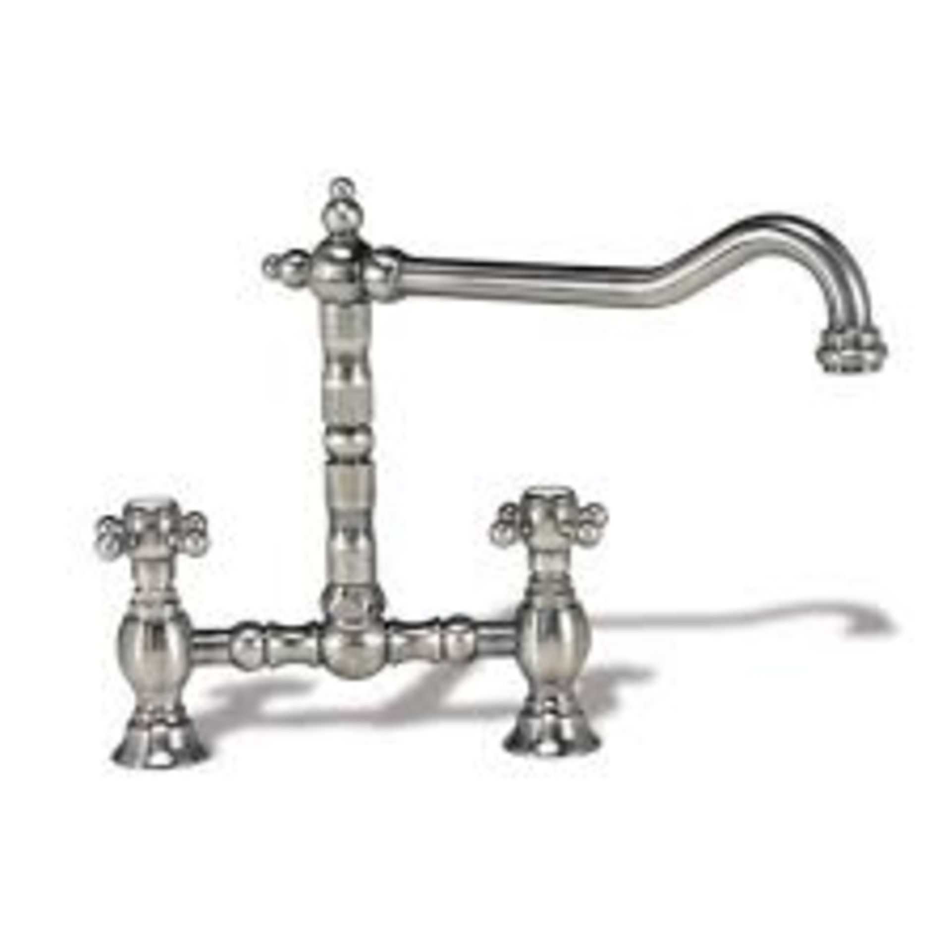 Boxed Limited Edition Brushed Aluminium Bridge Basin Mixer Tap RRP £105 (14734) (Public Viewing