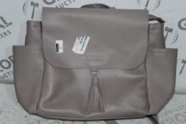 Skiphop Taupe Leather Nursery Changing Bag RRP £100 (RET00256381) (Public Viewing and Appraisals