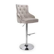 Mink Fabric Upholstered Brushed Velvet Luxury Bar Stool (16037) (Public Viewing and Appraisals