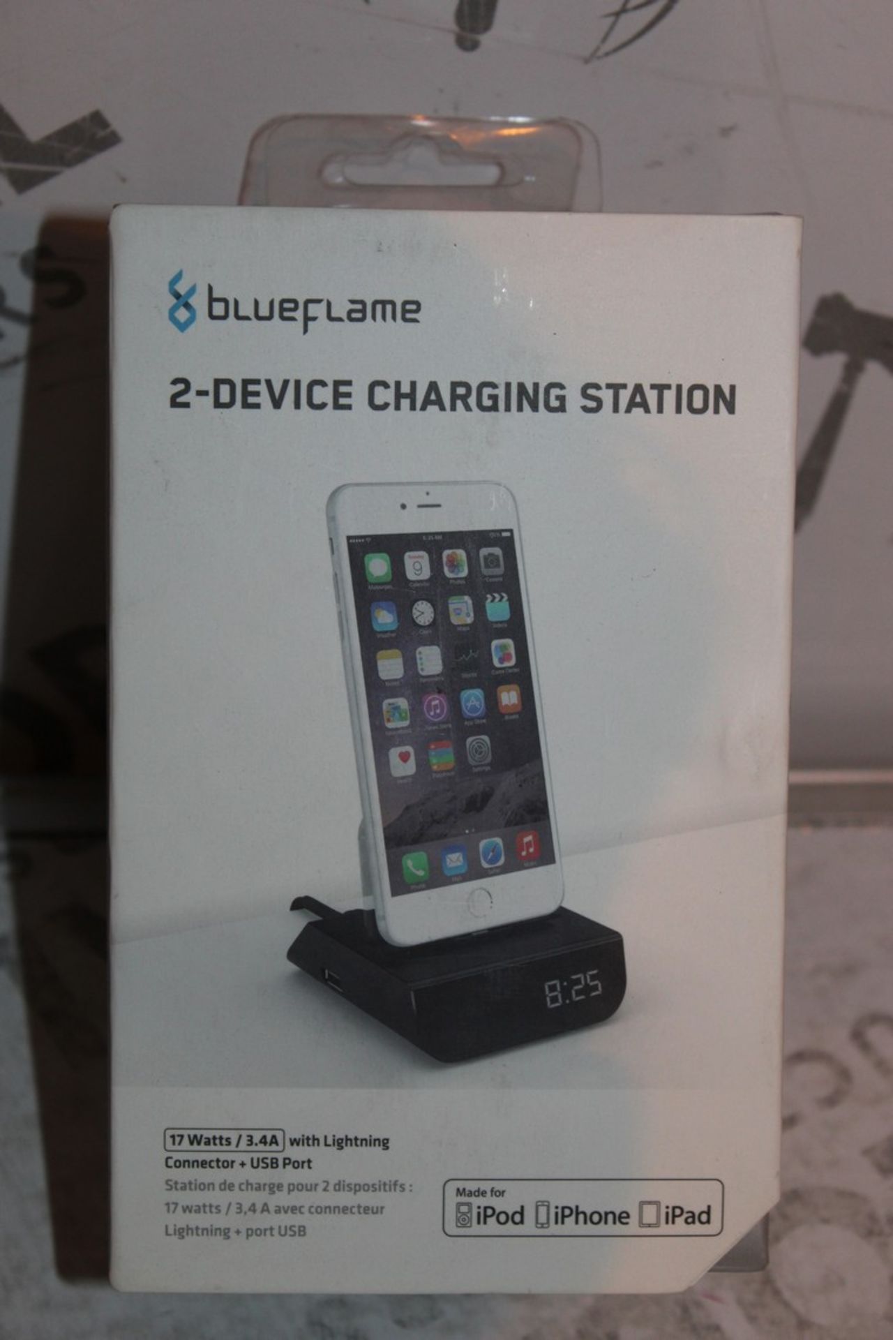 Lot to Contain 11 Boxed Blue Flame 2 Device Charging Station with Lightening Connector and USB