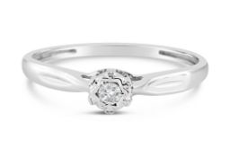 White Gold Diamond Solitaire, Metal 9ct White Gold, Weight (g) 1.2, Diamond Weight (ct) 1.6, Size M,