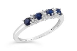 Amethyst and Diamond Eternity Ring, Metal 9ct White Gold, Weight (g) 1.48, Diamond Weight (ct) 0.07,