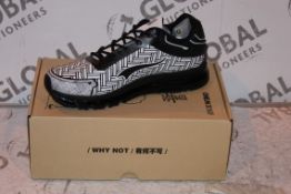 Lot to Contain 2 Brand New Pairs of OneMix Black and White Walk on Air Running Trainers Combined RRP