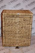 Boxed Wicker Dual Compartment Laundry Bin RRP £75 (2266155) (Public Viewing and Appraisals