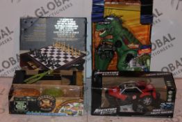 Lot to Contain 4 Assorted Children's Toy Items to Include Adventure Force Night Racer Cars, Aliens