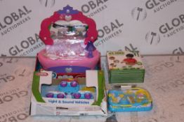 Lot to Contain 6 Assorted Children's Toy Items to Include Nickelodeon Make Your Own Slime Kits,
