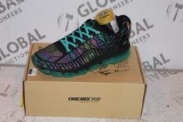 Brand New Pair of Size US11 OneMix Iridescent Black Mesh Turquoise Double Walk on Air Running