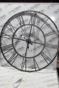 Large Oversized and Metal Wall Hanging Clock RRP £85 (Public Viewing and Appraisals Available)