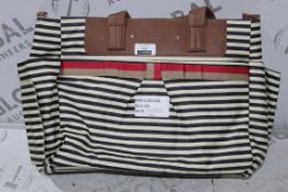 Baby Mel Black and White Striped Easy Clean Changing Bag RRP £50 (3587378) (Public Viewing and