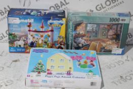 Assorted Items to Include Playmobil The Movie Fantasy Archway, The Cosy Shed 1000 Piece Jigsaw