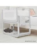 Boxed Snuz Haze Grey Bedside Crib RRP £200 (3562273) (Public Viewing and Appraisals Available)