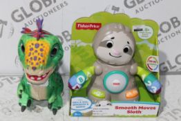 Assorted Children's Toy Items To Include Little Live Dinosaur & Smooth Move Sloth Dancing ABC 123