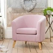 Pink Tub Chair RRP £185 (16014) (Public Viewing and Appraisals Available)
