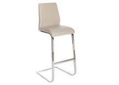 Boxed Pair of White Leather and Chrome Back Straight Leg Designer Bar Stools Combined RRP £260 (