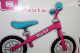Assorted Boxed and Unboxed Evo Balance Bikes RRP £40 Each (Public Viewing and Appraisals Available)
