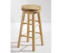 Oak Circular Top Bar Stool RRP £50 (16037) (Public Viewing and Appraisals Available)