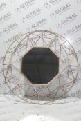 Gold Frame Circular Designer Mirror RRP £100 (Public Viewing and Appraisals Available)