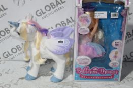 Assorted Children's Toy Items to Include For Real Friends Unicorn, Ballerina Dreamer Dancing Toy
