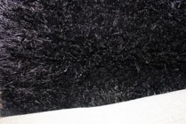 Cool Glamour 140 x 200 cm Black Shaggy Designer Floor Rug (PALLET No 92855) (Public Viewing and