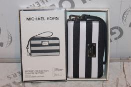 Lot to Contain 10 Boxed Brand New Michael Kors Black and White Essential Zip Wallets with Phone