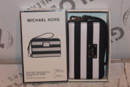 Lot to Contain 10 Boxed Brand New Michael Kors Black and White Essential Zip Wallets with Phone